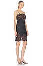 view 2 of 5 Bias Slip Dress To Knee With Lace in Black