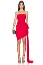 view 1 of 3 Strapless Diana Mini Dress With Bow in Tiger Red