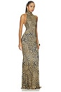 view 2 of 3 Halter Turtle Fishtail Gown in Cheetah Patch