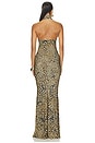 view 3 of 3 Halter Turtle Fishtail Gown in Cheetah Patch