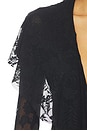 view 5 of 4 BODY DE MANGA XL CON ESCOTE EN V PROFUNDO Y VOLANTES in Black & Dark Nude Mesh