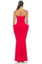 view 4 of 3 Strapless Wing Fishtail Gown in Tiger Red