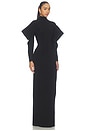 view 2 of 3 Wing Sleeve Open Back Bow Neck Gown in Black