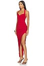 view 2 of 3 Cayla Side Drape Gown in Tiger Red