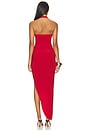 view 4 of 3 Cayla Side Drape Gown in Tiger Red