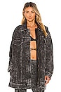 view 1 of 4 Oversized Jeans Jacket in Black Acid Wash
