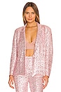view 1 of 6 Sequin Single Breasted Jacket in Metallic Rose