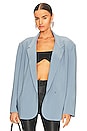 view 1 of 5 Oversized Double Breasted Jacket in Soft Blue