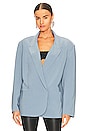 view 2 of 5 Oversized Double Breasted Jacket in Soft Blue