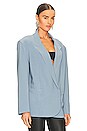 view 3 of 5 Oversized Double Breasted Jacket in Soft Blue