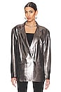 view 2 of 5 Oversized Double Breasted Jacket in Gunmetal