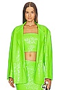 view 1 of 6 Sequin Oversized Double Breasted Jacket in Neon Green