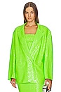view 2 of 6 Sequin Oversized Double Breasted Jacket in Neon Green