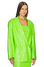 view 3 of 6 Sequin Oversized Double Breasted Jacket in Neon Green