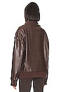 view 4 of 5 Oversized Moto Jacket in Chocolate