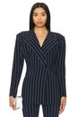 view 1 of 5 Classic Double Breasted Jacket in True Navy Pinstripe