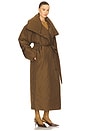 view 3 of 4 High Collar Sleeping Bag Coat Long in Bark