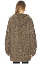 view 4 of 5 Oversized Raglan Sleeve Zip Front Hooded Jacket in Bark