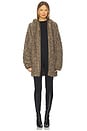 view 5 of 5 Oversized Raglan Sleeve Zip Front Hooded Jacket in Bark