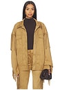 view 2 of 6 Fringe Oversized Jean Jacket in Camel