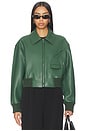 view 2 of 5 Mens Zip Front Classic Cropped Jacket in Dark Emerald