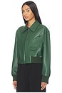 view 3 of 5 Mens Zip Front Classic Cropped Jacket in Dark Emerald