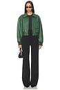 view 5 of 5 Mens Zip Front Classic Cropped Jacket in Dark Emerald