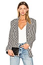 view 1 of 5 BLAZER DOUBLÉ SUR LA POITRINE RAYURES VERTICALES in Ivory & Black Stripe