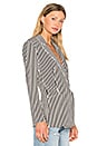 view 2 of 5 BLAZER DOUBLÉ SUR LA POITRINE RAYURES VERTICALES in Ivory & Black Stripe