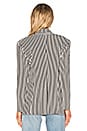 view 3 of 5 BLAZER DOUBLÉ SUR LA POITRINE RAYURES VERTICALES in Ivory & Black Stripe