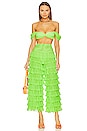 view 4 of 4 Wide Leg Ruffle Pant in Neon Green
