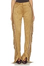 view 1 of 6 Fringe Spat Jeans in Camel