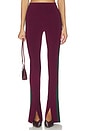 view 2 of 7 Side Stripe Spat Legging in Plum & Dark Emerald