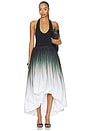 view 5 of 6 Hi Low Bubble Skirt in Black & White Ombre