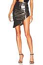 view 1 of 5 Side Drape Mini Skirt in Gunmetal
