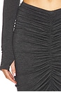 view 6 of 6 Shirred Long Skirt in Dark Grey