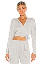 view 1 of 5 Long Sleeve Dolman Wrap Top in Light Grey