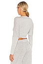 view 4 of 5 Long Sleeve Dolman Wrap Top in Light Grey