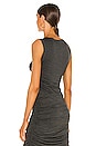 view 3 of 4 Sleeveless Shirred Top in Dark Grey