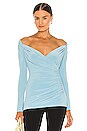 view 1 of 4 X REVOLVE Long Sleeve Sweetheart Side Drape Top in Powder Blue