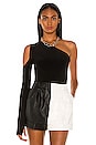view 1 of 4 One Shoulder One Sleeve Top in Black