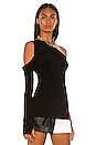view 2 of 4 One Shoulder One Sleeve Top in Black
