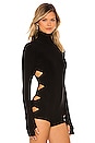 view 3 of 5 Long Sleeve Alligator Turtle Bodysuit in Black