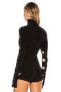 view 4 of 5 Long Sleeve Alligator Turtle Bodysuit in Black