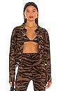 view 1 of 4 Cropped Oversized Boyfriend NK Shirt in Brown Tiger