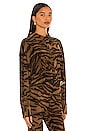 view 2 of 4 Cropped Oversized Boyfriend NK Shirt in Brown Tiger