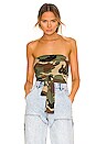 view 3 of 6 Drop Shoulder All In One Cropped Top in Camo