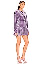 view 2 of 3 Oversized Boyfriend NK Shirt with Ruffle Bottom in Powder Purple