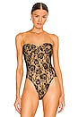 view 2 of 6 Corset Bodysuit in Black Roses & Nude