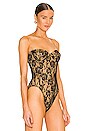 view 4 of 6 Corset Bodysuit in Black Roses & Nude